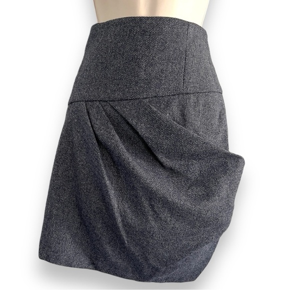 Brunello Cucinelli Cashmere Wool Pleated Asymmetrical Skirt Size 6 - Picture 2 of 9